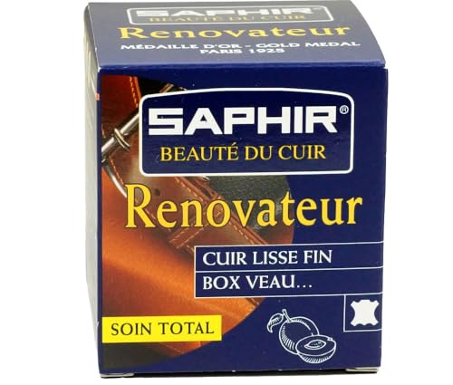 SAPHIR Saphir Beauté du Cuir Renovating Leather Cleaner - Cleans, Nourishes, Protects and Shines - Chamois Cleaning Clot